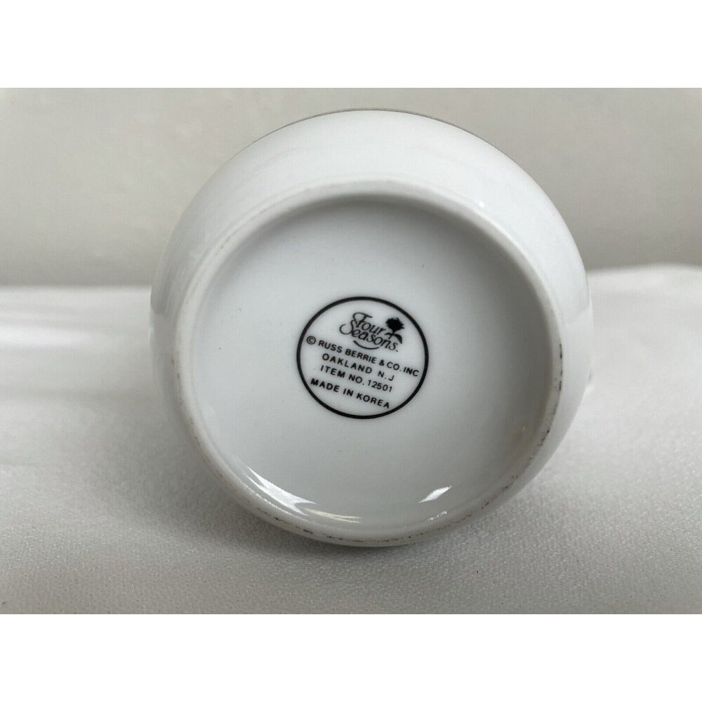 Russ Berrie Four Seasons Mug Cup White Gray Cats In Flower Garden Ceramic 8oz. - Picture 6 of 8
